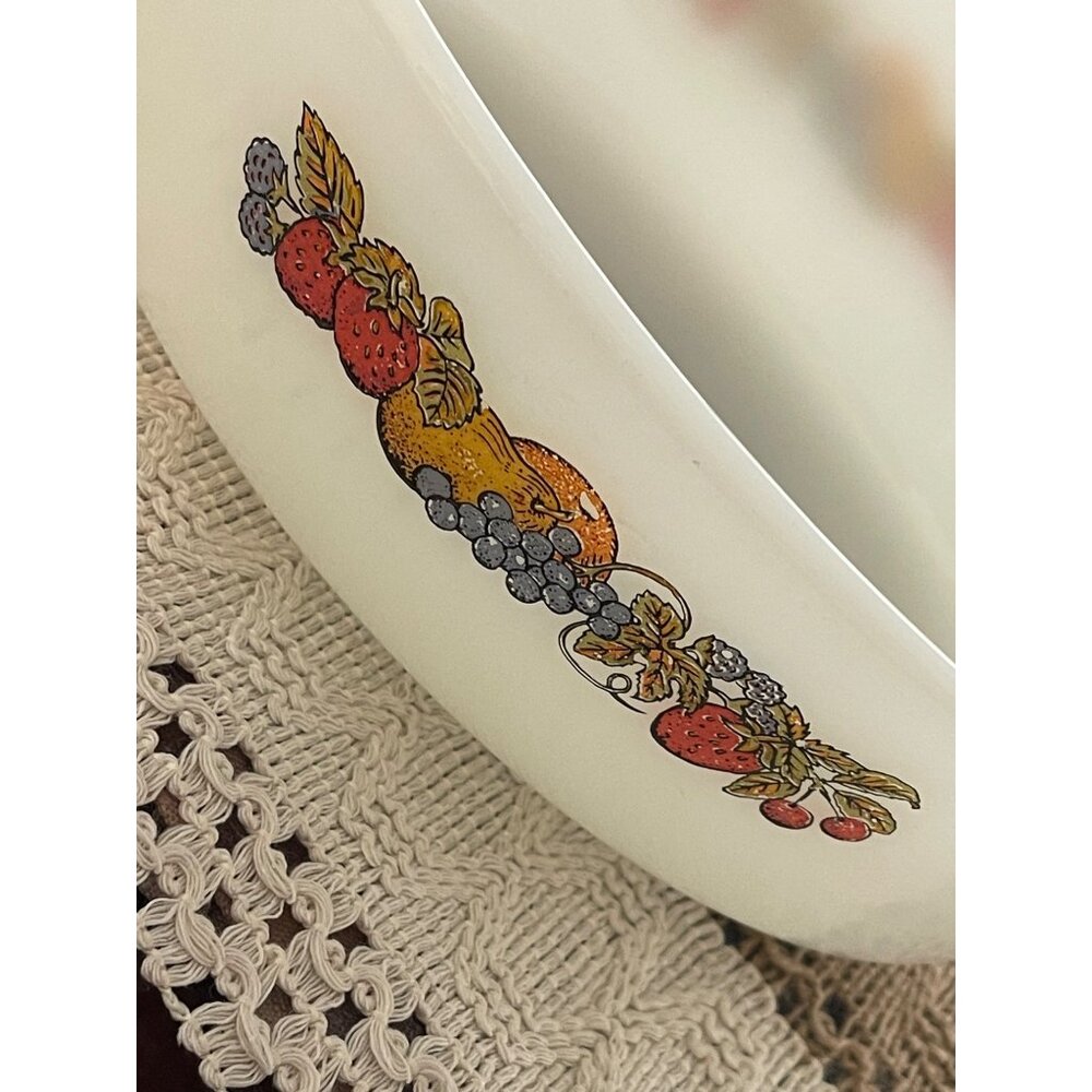 Anchor Hocking Fire King Casserole Dish Bounty Fruit Oval 1-1/2 qt. 433